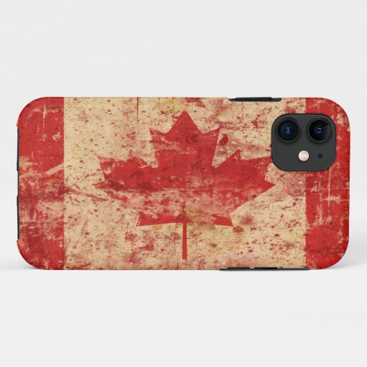 Cool Canadese vlag esdoorn blad iPhone Case (Achterkant (horizontaal))