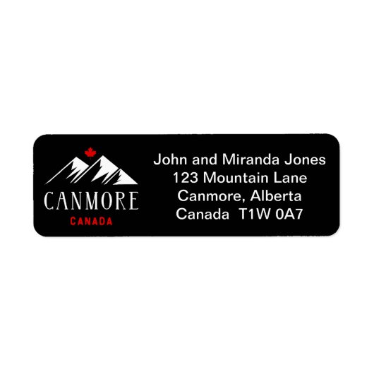 Cool Canmore Canada Bergen Maple Leaf Dark Etiket (Voorkant)
