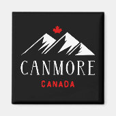 Cool Canmore Canada Bergen Maple Leaf Dark Magneet (Voorkant)