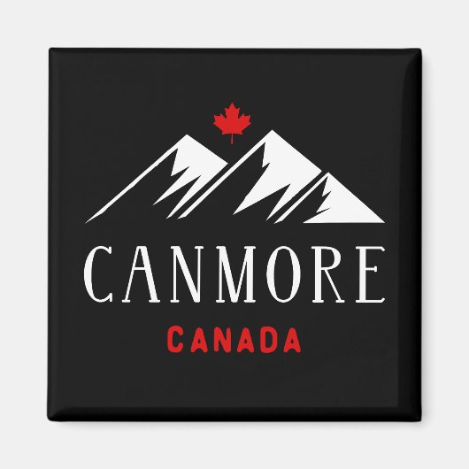 Cool Canmore Canada Bergen Maple Leaf Dark Magneet (Voorkant)