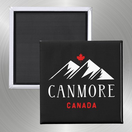 Cool Canmore Canada Bergen Maple Leaf Dark Magneet