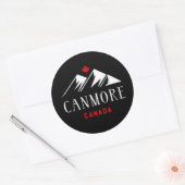 Cool Canmore Canada Bergen Maple Leaf Dark Ronde Sticker (Envelop)