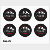 Cool Canmore Canada Bergen Maple Leaf Dark Ronde Sticker (Vel)