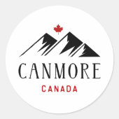 Cool Canmore Canada Mountains esdoornblad Ronde Sticker (Voorkant)