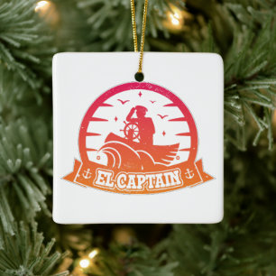 Cool Captain Anker Boot En Zeilen Retro Keramisch Ornament