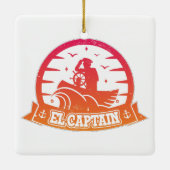 Cool Captain Anker Boot En Zeilen Retro Keramisch Ornament (Achterkant)