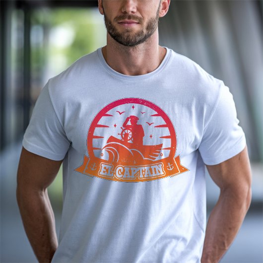 Cool Captain Anker Boot En Zeilen Retro T-shirt
