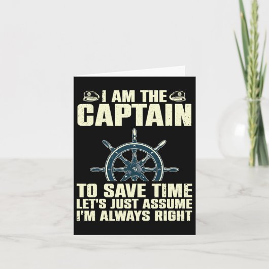 Cool Captain Art voor Mannen Vrouwen Boot Eerste M Kaart (Voorkant)