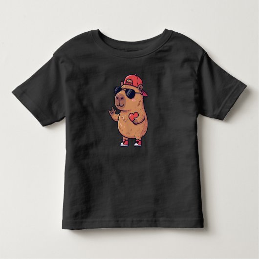 Cool Capybara ASL I Love You Sign Valentine Kinder Shirts (Voorkant)