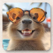 Cool Capybara Bier Onderzetter (Voorkant)