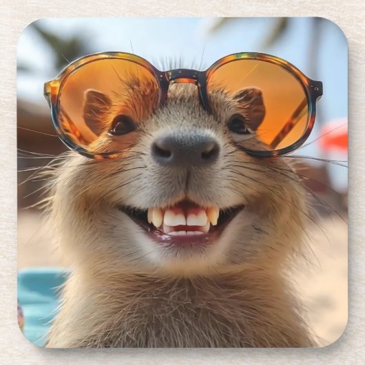 Cool Capybara Bier Onderzetter (Voorkant)