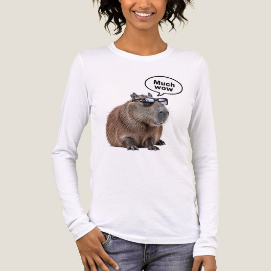 Cool Capybara Foto Zonnebrillen dragen Capybara Tri-Blend Shirt (Voorkant volledig)