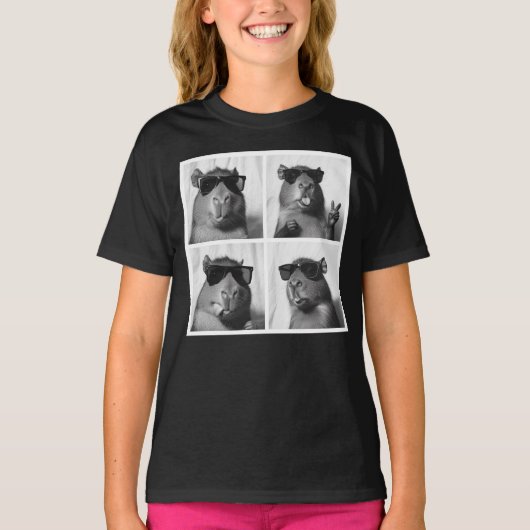 Cool Capybara Photobooth Fun Fotograaf T-shirt (Voorkant)