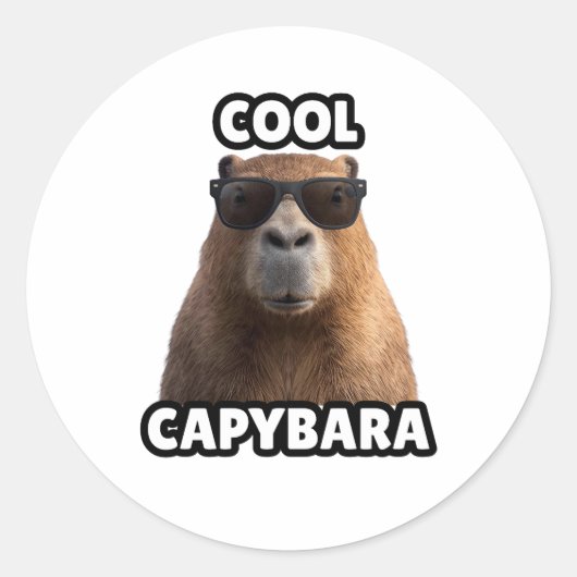 Cool Capybara Sticker (Voorkant)