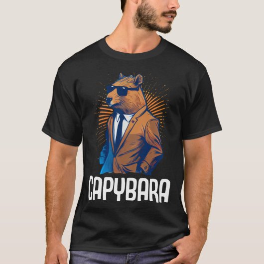Cool Capybara Sunglasses Water Pig South America C T-shirt (Voorkant)