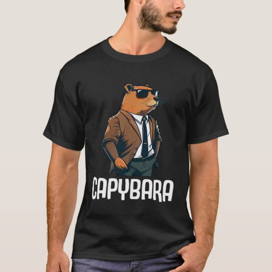 Cool Capybara Sunglasses Water Pig South America C T-shirt (Voorkant)