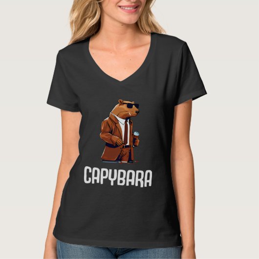 Cool Capybara Sunglasses Water Pig South America C T-shirt (Voorkant)