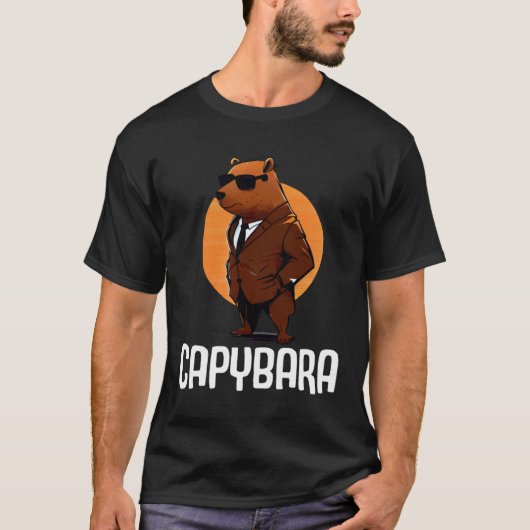 Cool Capybara Sunglasses Water Pig South America C T-shirt (Voorkant)