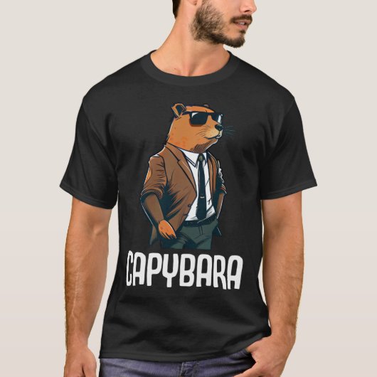 Cool Capybara Sunglasses Water Pig South America C T-shirt (Voorkant)