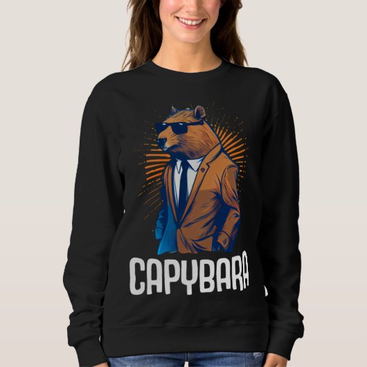 Cool Capybara Sunglasses Water Pig South America C Trui (Voorkant)