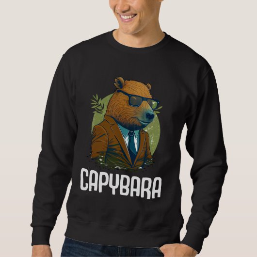Cool Capybara Sunglasses Water Pig South America C Trui (Voorkant)