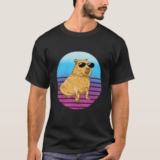 Cool Capybara Sunset Capybara   Capybara Rodent T-shirt (Voorkant)