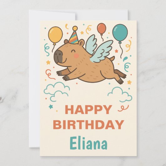Cool Capybara voor jongens en meisjes Happy Birthd Kaart (Voorkant)