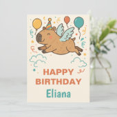 Cool Capybara voor jongens en meisjes Happy Birthd Kaart (Staand voorkant)