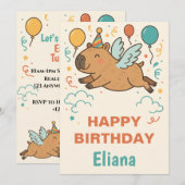 Cool Capybara voor jongens en meisjes Happy Birthd Kaart (Voorkant / Achterkant)