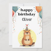 Cool Capybara voor jongens en meisjes Happy Birthd Kaart (Voorkant)