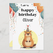 Cool Capybara voor jongens en meisjes Happy Birthd Kaart (Voorkant / Achterkant)