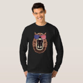 Cool Capybara Wearing US Flag Sunbril Us Ameri T-shirt (Voorkant volledig)