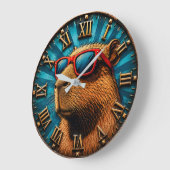 Cool Capybara with Sunglasses Grote Klok (Hoek)