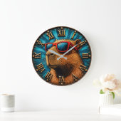 Cool Capybara with Sunglasses Grote Klok (Huis)
