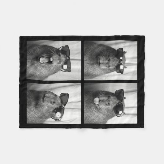 Cool Capybara With Sungles Photobooth Funny Rodent Fleece Deken (Voorkant (Horizontaal))