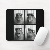 Cool Capybara With Sungles Photobooth Funny Rodent Muismat (Met muis)