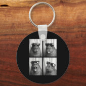 Cool Capybara With Sungles Photobooth Funny Rodent Sleutelhanger (Voorkant)