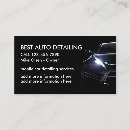 Cool Car-gegevens Visitekaartje (Voorkant)