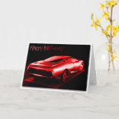 Cool Car Happy Birthday-kaart Kaart (Gele Bloem)