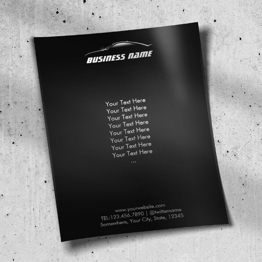 Cool Car Outline Automotive Business Flyer