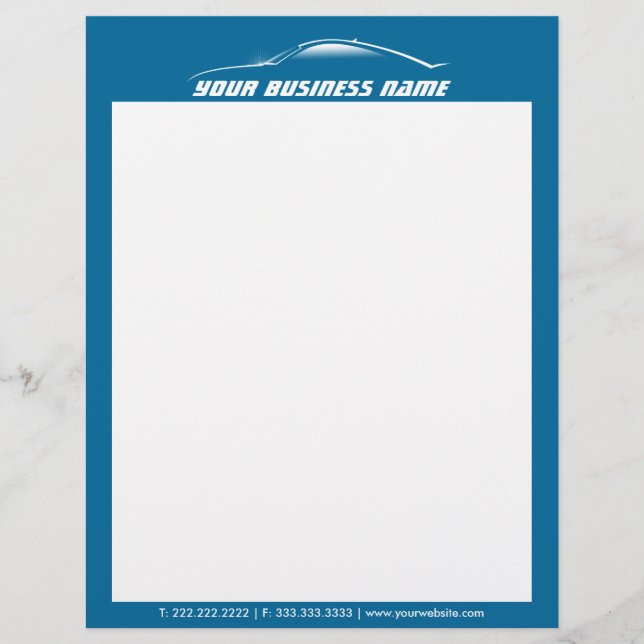 Cool Car Outline Automotive Business Letterhead Briefhoofd Ontwerp (Voorkant)