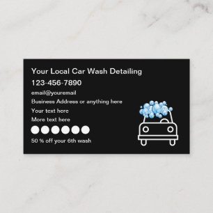 Cool Car Wash Loyalty Rewards Auto Detailing Visitekaartje