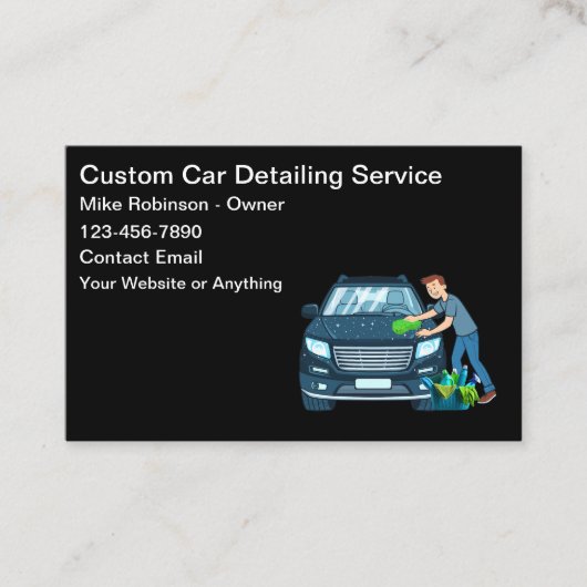 Cool Car Wash Theme Business Cards Visitekaartje (Voorkant)