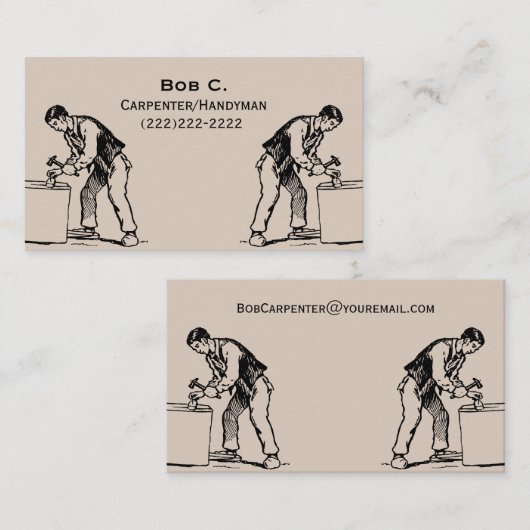Cool Carpenter Handyman Print Visitekaartje (Voorkant / Achterkant)