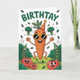 Cool Carrot’s Birthday Bash – Funny Garden Party Kaart