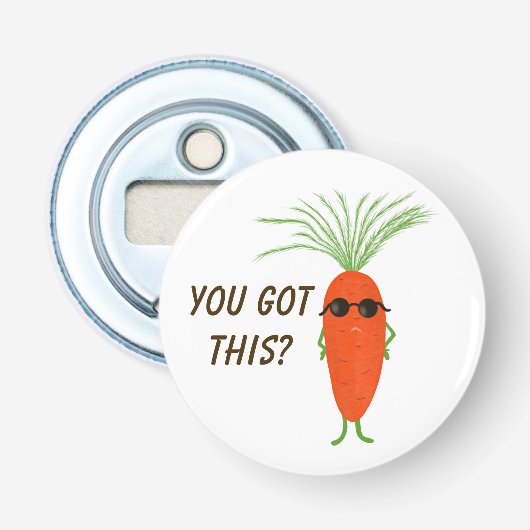 Cool Carrot Squad Wit Button Flesopener (Voorkant)