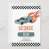 Cool Cars en Flames Boys 6e verjaardag Kaart (Voorkant)