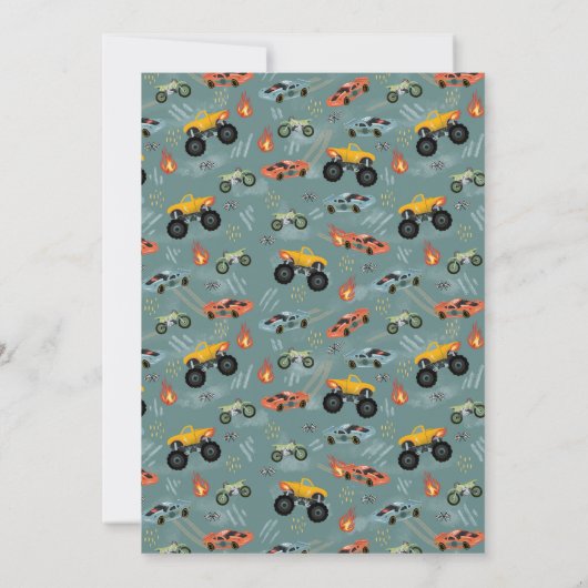 Cool Cars en Flames Boys 6e verjaardag Kaart (Achterkant)