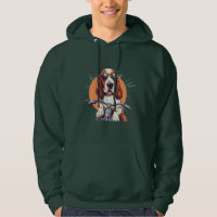 Cool cartoon basset hound biker T-shirt