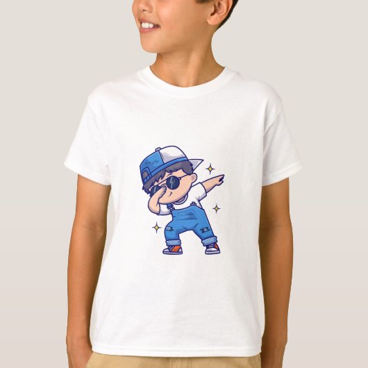 Cool Cartoon Boy Dabbing – trendy Kinder streetwea T-shirt (Voorkant)